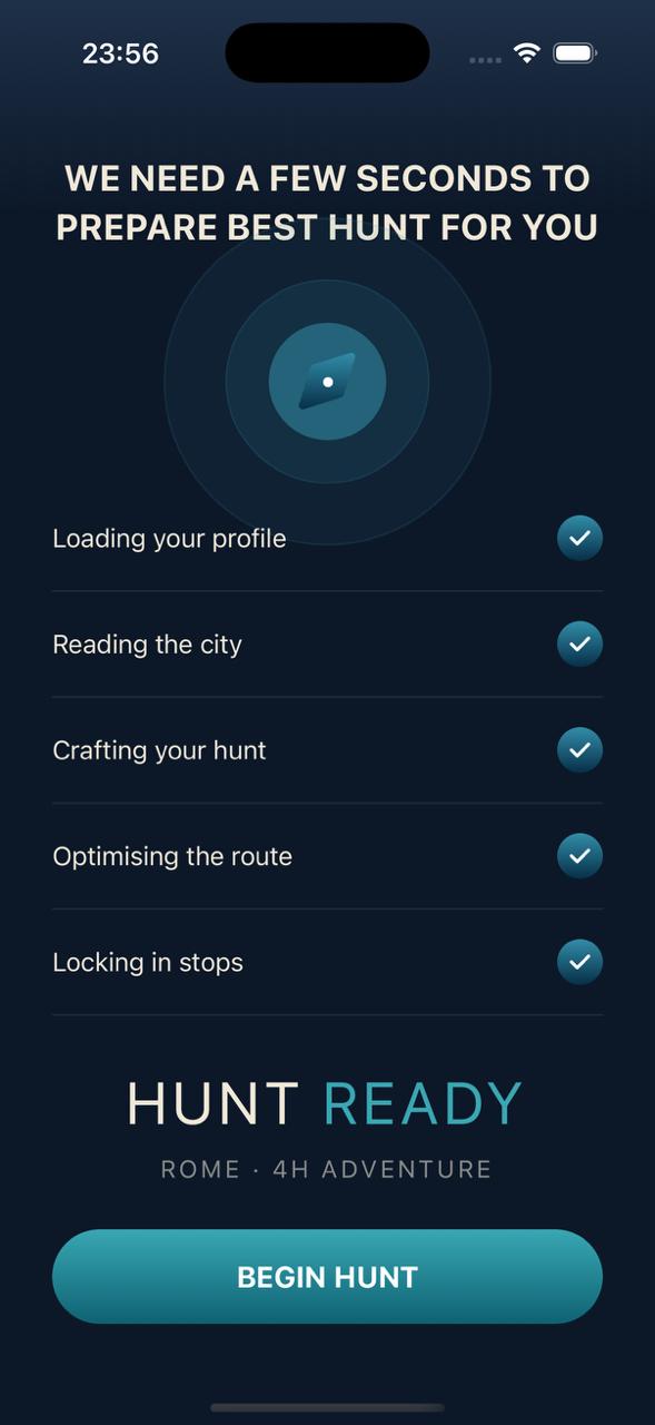 SravengerHunt hunt ready screen